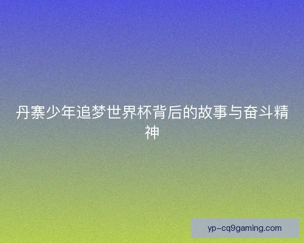丹寨少年追梦世界杯背后的故事与奋斗精神